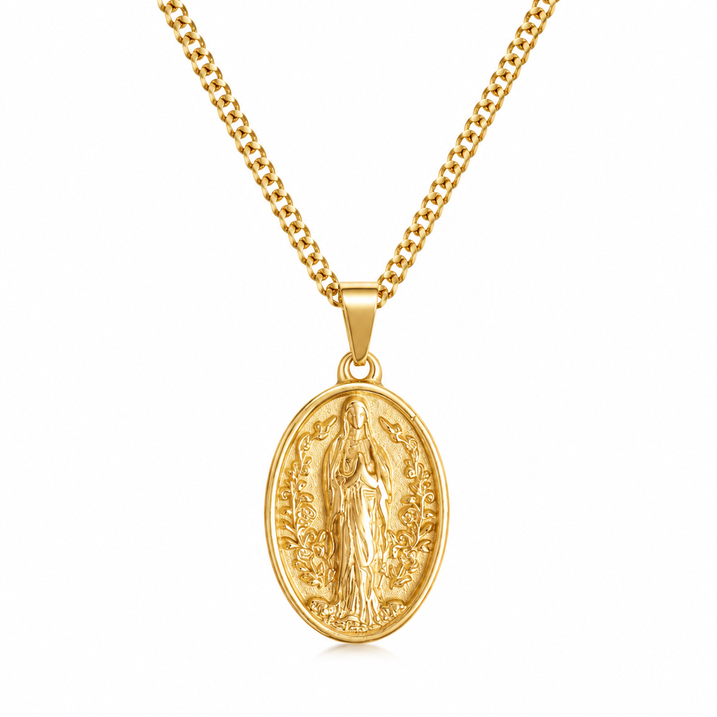 Blessed Virgin Mary Medal Necklace