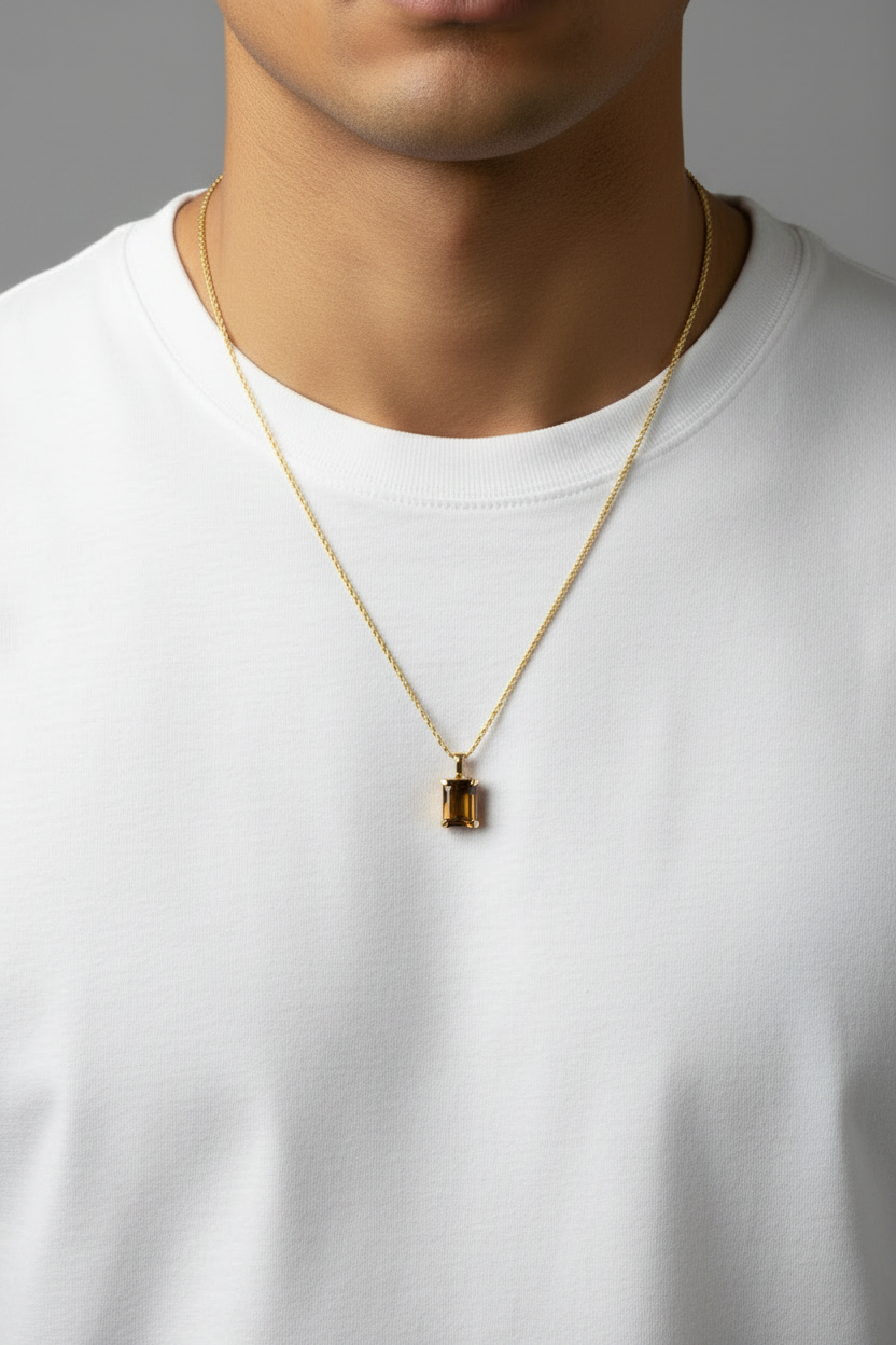 Golden Tiger Eye Pendant Necklace