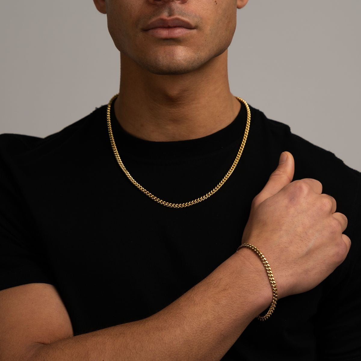 Curb 5mm Necklace and Bracelet Set