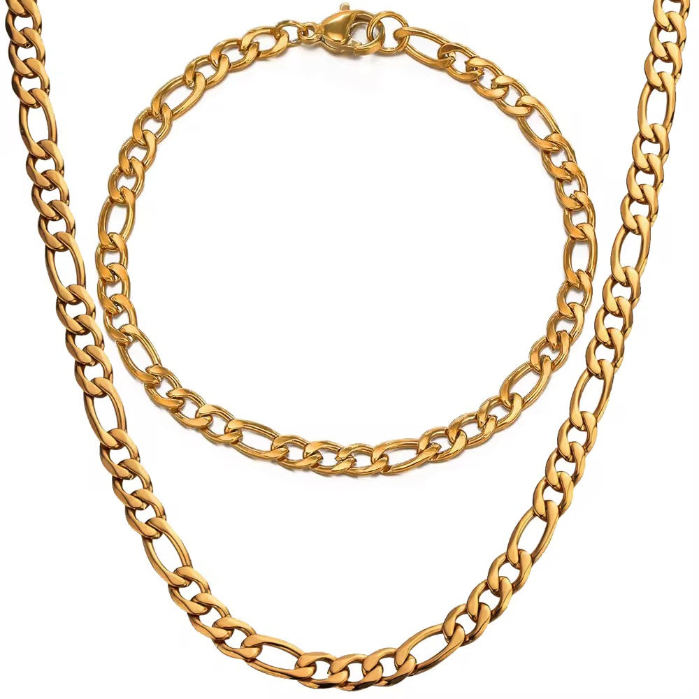 Figaro 5mm Necklace and Bracelet Set